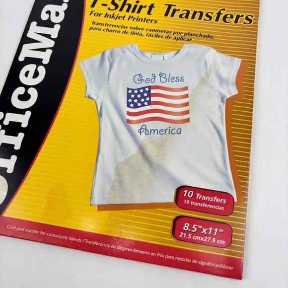 OfficeMax Iron-On T-Shirt Transfers For InkJet Printers 8.5" x 11" - Picture 2 of 6